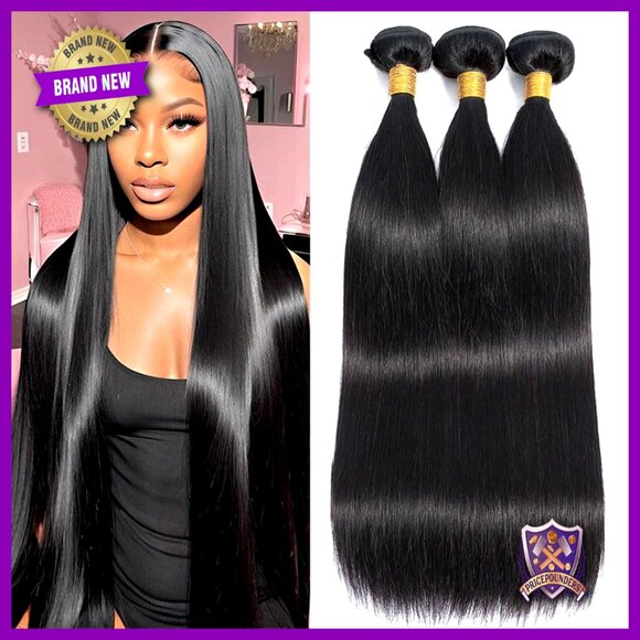 10A Brazilian Straight Human Hair Weave 3 Bundles 16-20 Inch
